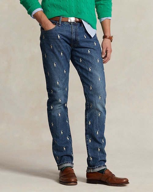 Ralph lauren embroidered jeans hotsell